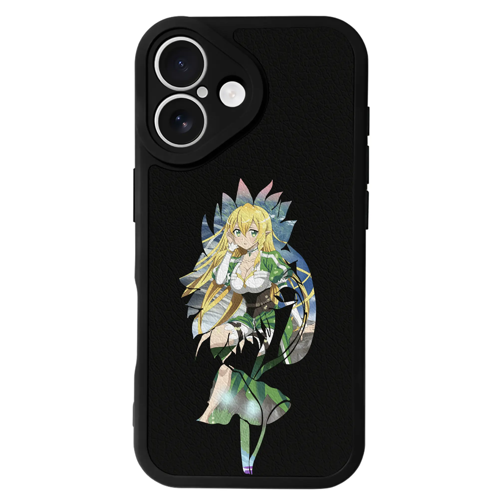 ソードアートオンライン グッズ リーファ - IPhone 16シリーズ対応 ・ シリコンスマホケース ・ レザー調 ・ 高精度フィット ・ 耐衝撃 ・ ワイヤレス充電対応 ・ 精密カット